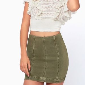 Green Free People Modern Femme Mini Skirt